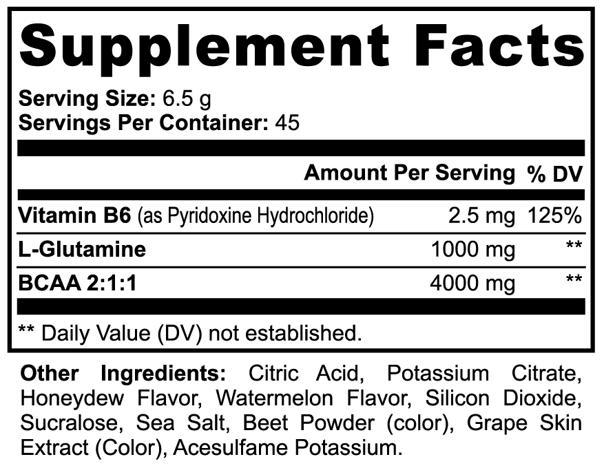 BCAA Pre-Workout Powder (Honeydew/Watermelon)